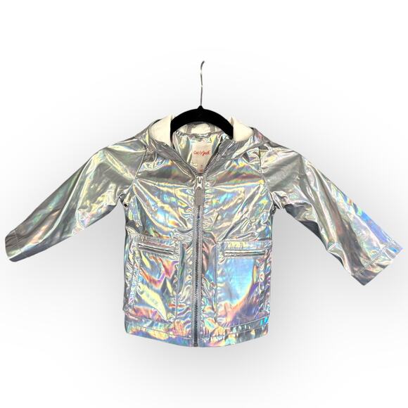 Cat & Jack Other - Cat & Jack Girls/Unisex Kids Rainbow Metallic Rain Jacket  Sz 2T | Hood Pockets